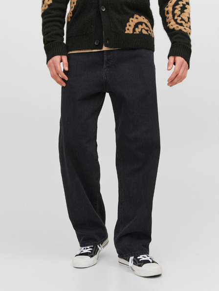 Jack & Jones Černé pánské široké džíny Jack & Jones Alex