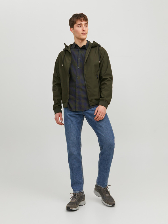 Jack & Jones Khaki pánská lehká softshellová bunda Jack & Jones Basic