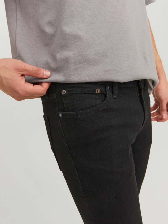Jack & Jones Černé pánské skinny fit džíny Jack & Jones Liam