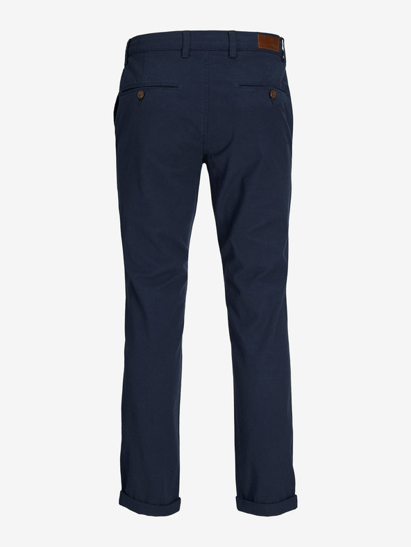 Jack & Jones Tmavě modré pánské zkrácené chino kalhoty Jack & Jones Marco