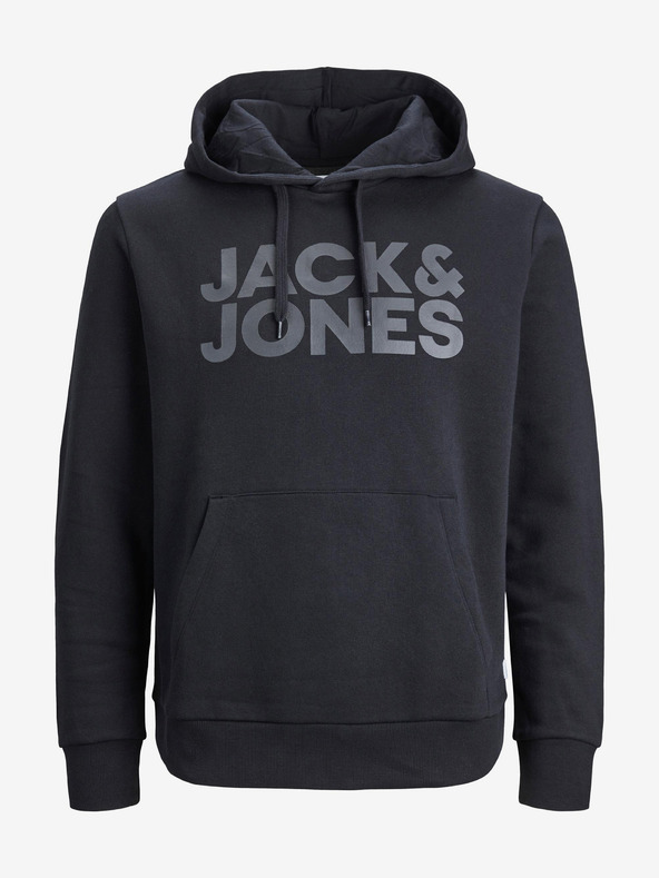 Jack & Jones Černá pánská mikina s kapucí Jack & Jones Corp