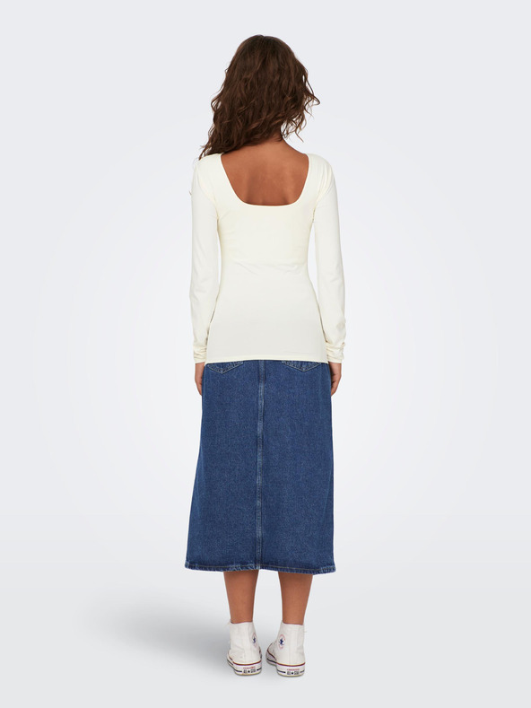 ONLY Krémové dámské basic tričko s dlouhým rukávem ONLY Lea