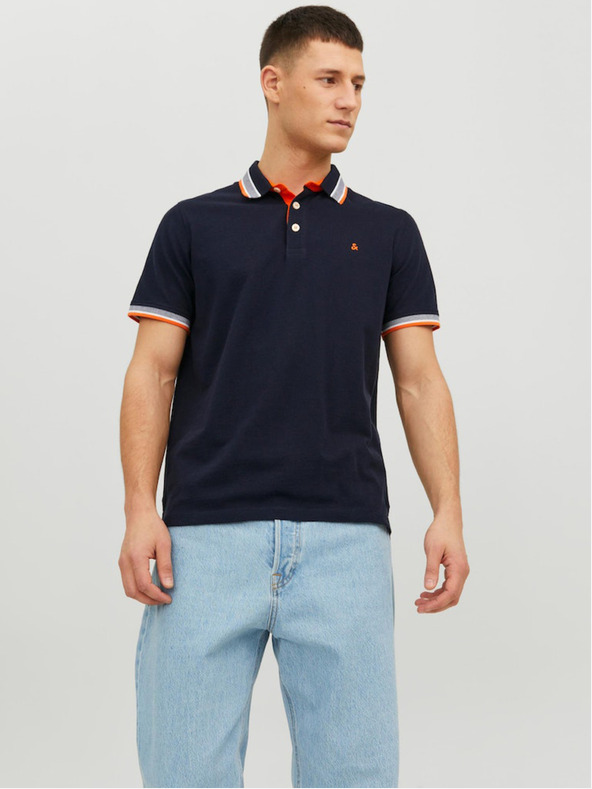 Jack & Jones Tmavě modré pánské polo tričko Jack & Jones Paulos