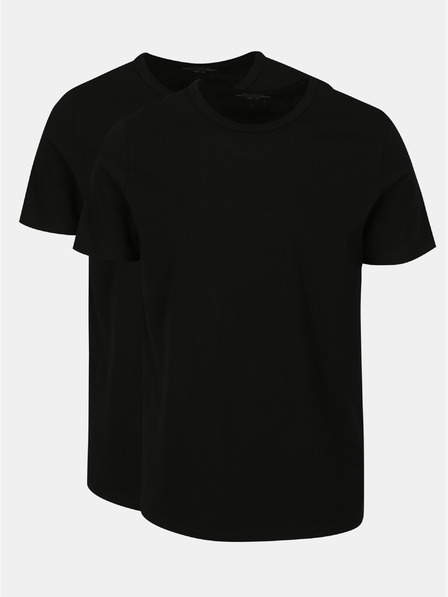 Jack & Jones Sada dvou černých pánských triček s krátkým rukávem Jack & Jones Basic