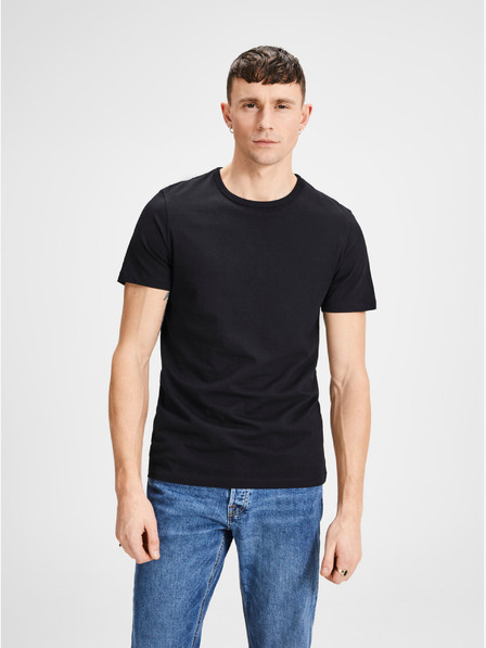 Jack & Jones Sada dvou černých pánských triček s krátkým rukávem Jack & Jones Basic
