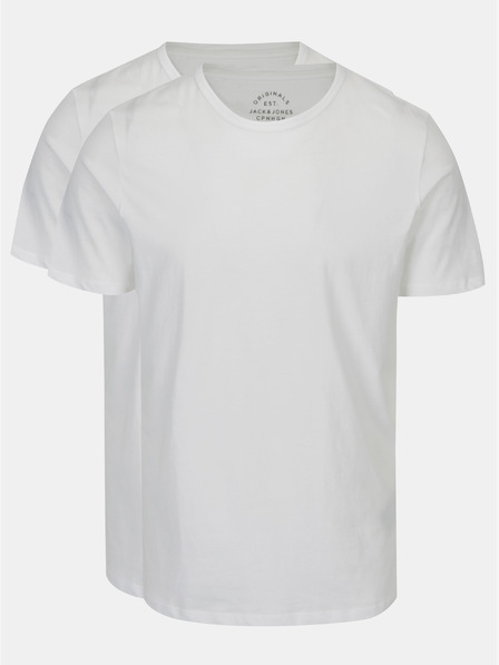 Jack & Jones Sada dvou bílých pánských triček s krátkým rukávem Jack & Jones Basic