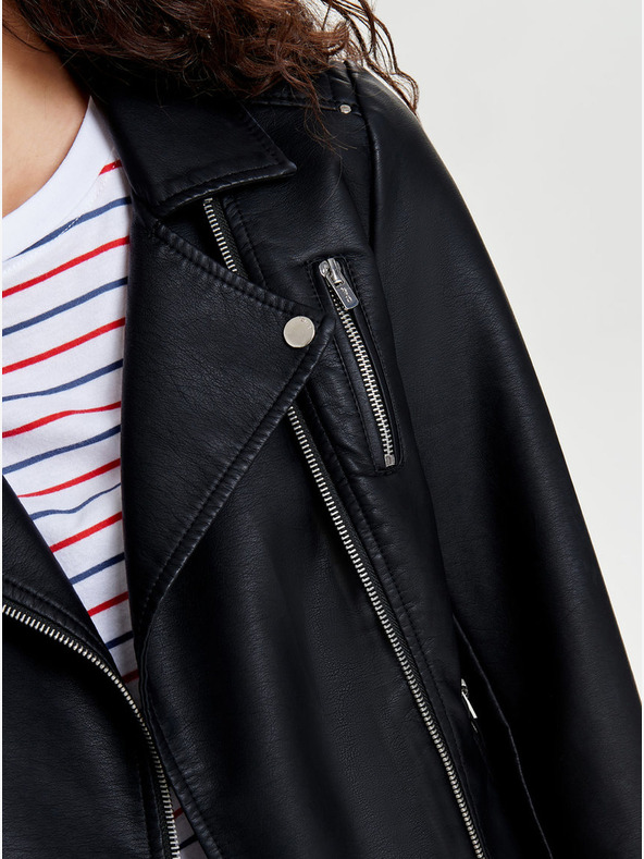 ONLY Černý dámský koženkový křivák ONLY Gemma