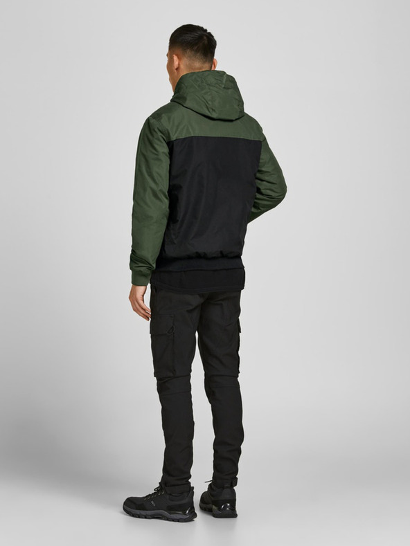 Jack & Jones Černo-zelená pánská bunda Jack & Jones Rush