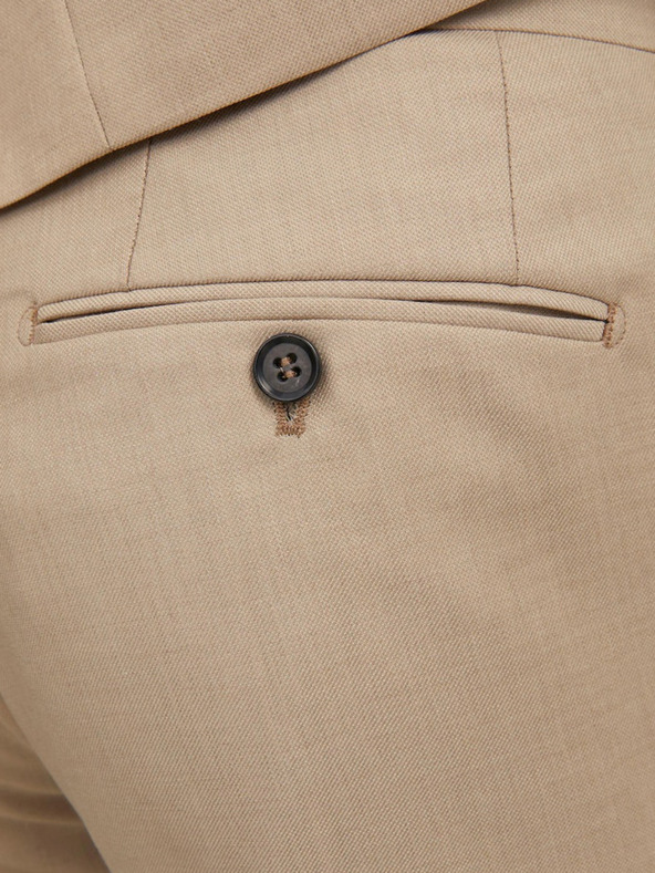 Jack & Jones Béžové pánské kalhoty s příměsí vlny Jack & Jones Solaris