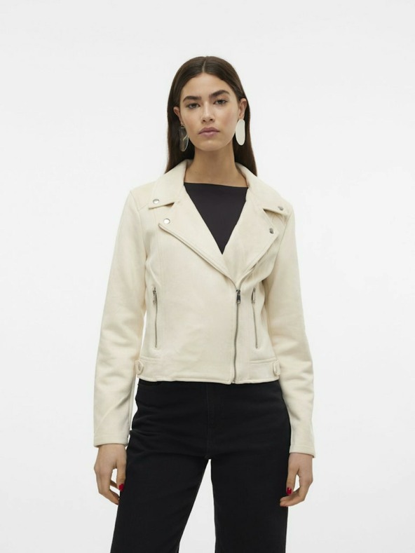Vero Moda Krémová dámská bunda v semišové úpravě Vero Moda Jose