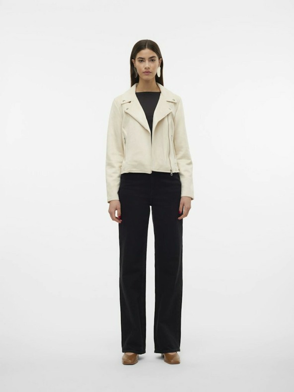 Vero Moda Krémová dámská bunda v semišové úpravě Vero Moda Jose