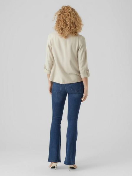 Vero Moda Béžové dámské sako s příměsí lnu Vero Moda Jesmilo