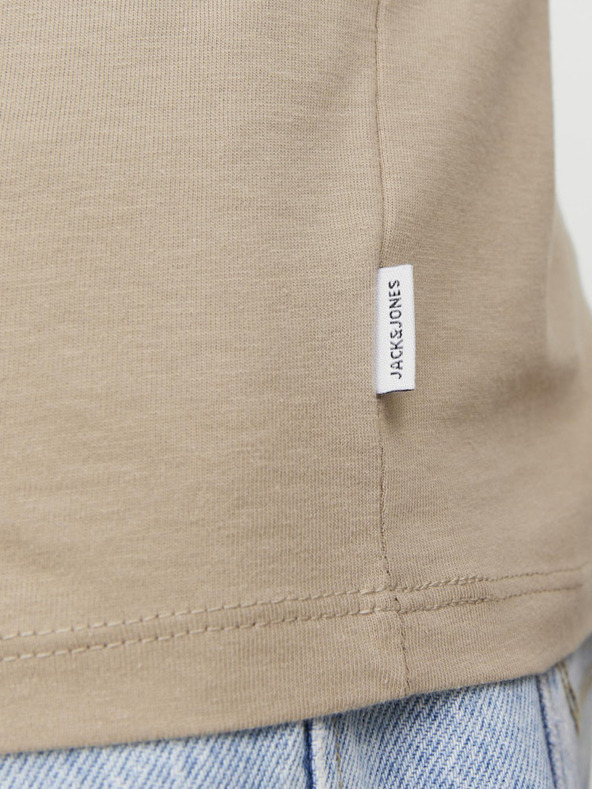 Jack & Jones Béžové pánské basic tričko Jack & Jones Organic
