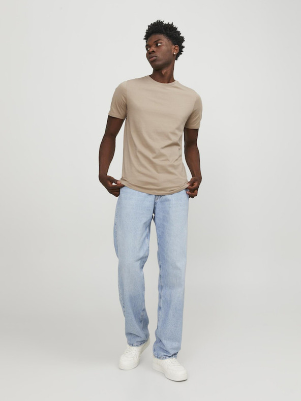 Jack & Jones Béžové pánské basic tričko Jack & Jones Organic