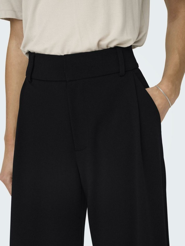 Jacqueline de Yong Černé dámské široké kalhoty JDY Geggo