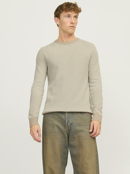 Jack & Jones Béžový pánský svetr Jack & Jones Globe
