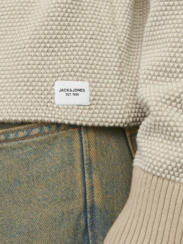 Jack & Jones Béžový pánský svetr Jack & Jones Globe