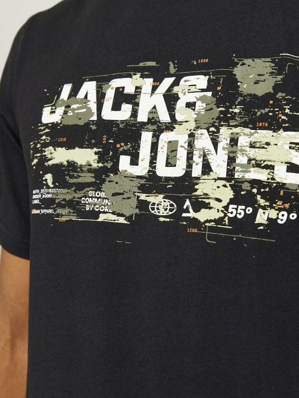 Jack & Jones Černé pánské tričko Jack & Jones Outdoor