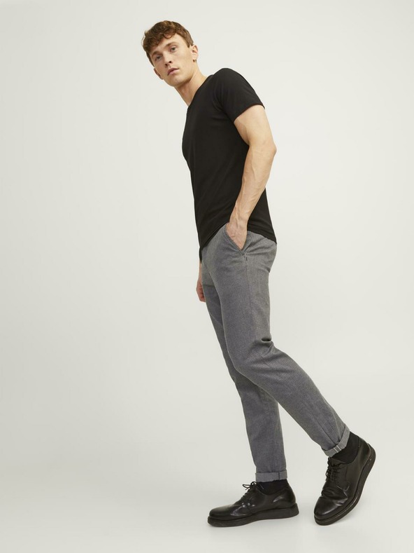 Jack & Jones Šedé pánské chino kalhoty Jack & Jones Marco