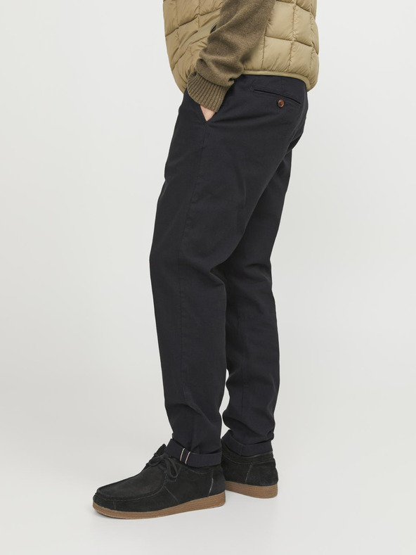 Jack & Jones Černé pánské chino kalhoty Jack & Jones Marco