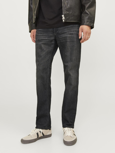 Jack & Jones Tmavě šedé pánské straight fit džíny Jack & Jones Clark