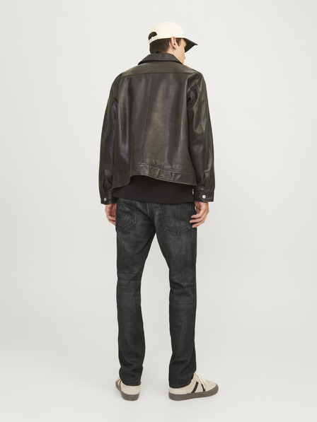 Jack & Jones Tmavě šedé pánské straight fit džíny Jack & Jones Clark