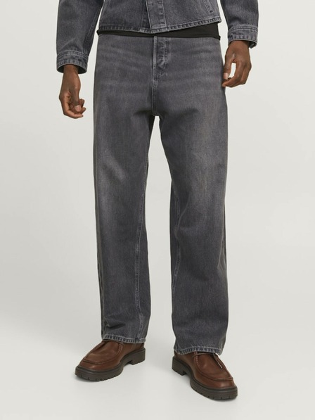 Jack & Jones Tmavě šedé pánské straight fit džíny Jack & Jones Iron