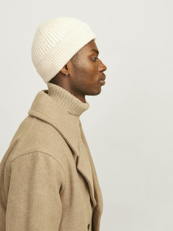 Jack & Jones Béžová pánská vlněná čepice Jack & Jones Lump