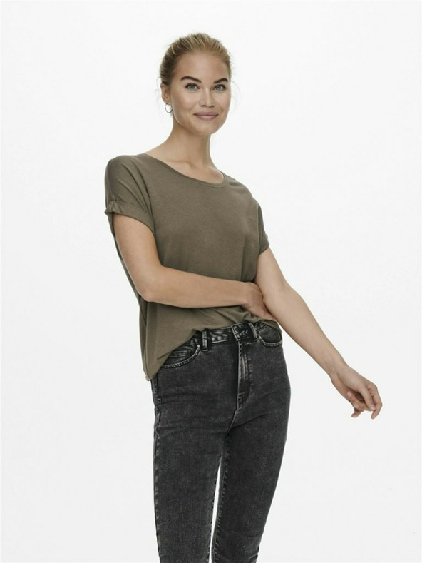 ONLY Hnědé dámské tričko ONLY Moster