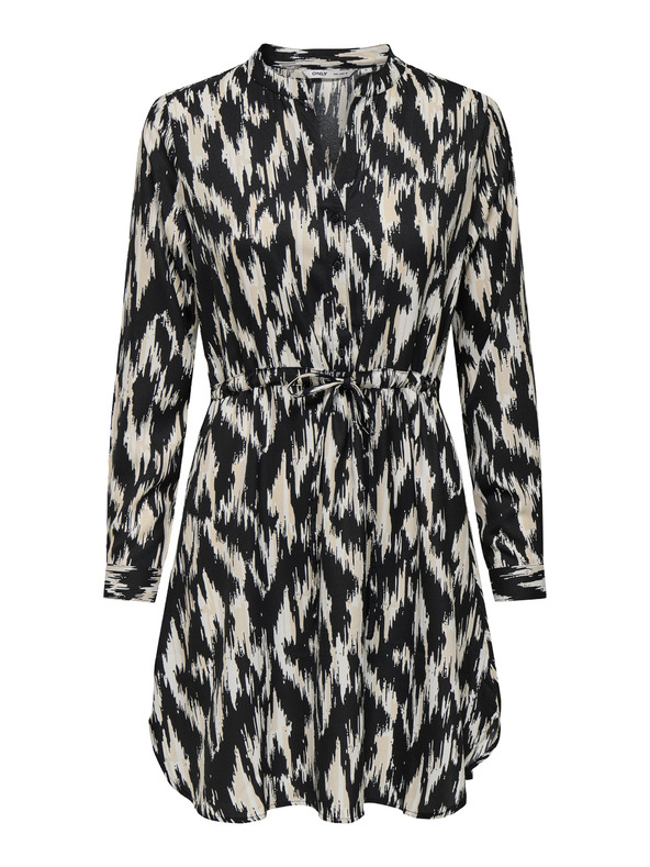 ONLY Béžovo-černé dámské vzorované šaty ONLY Cory