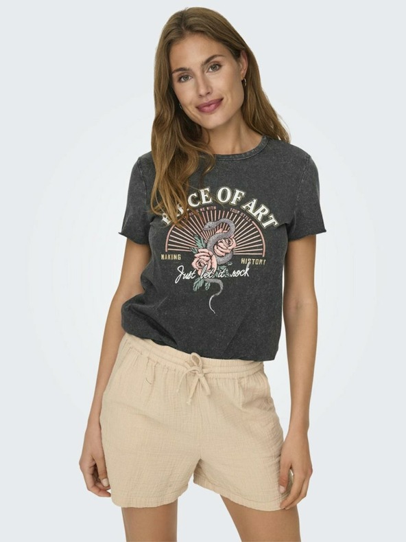 ONLY Černé dámské tričko ONLY Lucy