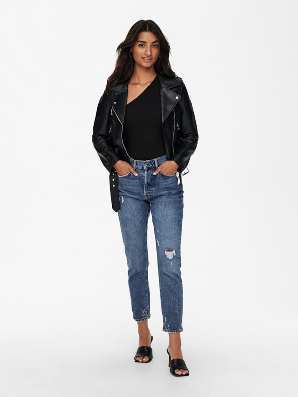 ONLY Černá dámská koženková bunda ONLY Vera