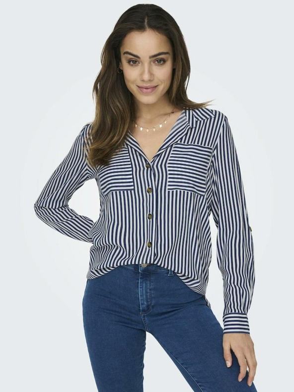 ONLY Bílo-modrá dámská pruhovaná košile ONLY Yasmin