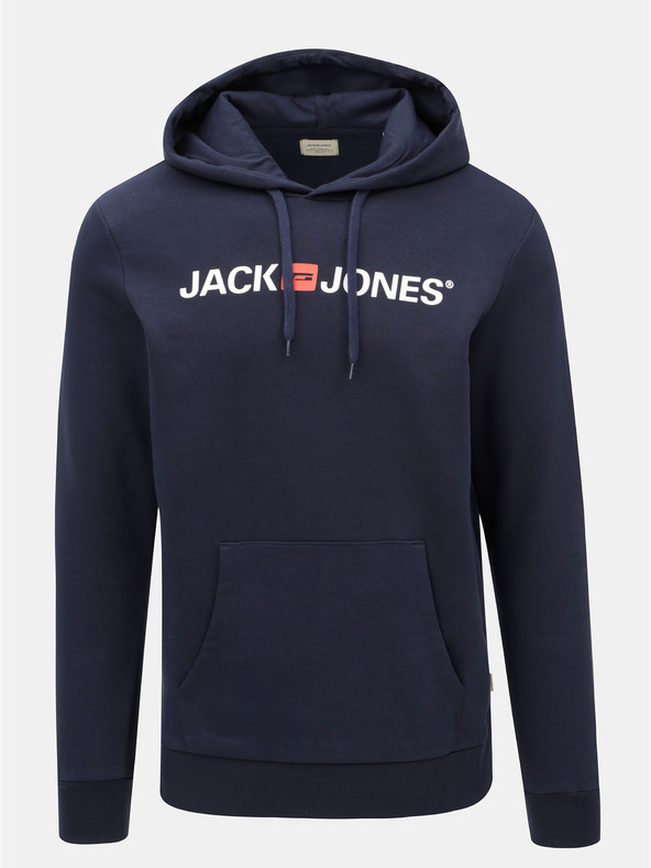 Jack & Jones Tmavě modrá mikina s potiskem a kapucí Jack & Jones Corp