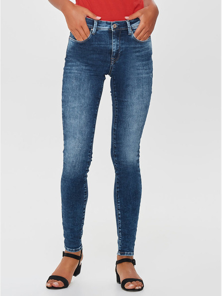 ONLY Modré skinny fit džíny s potrhaným efektem ONLY