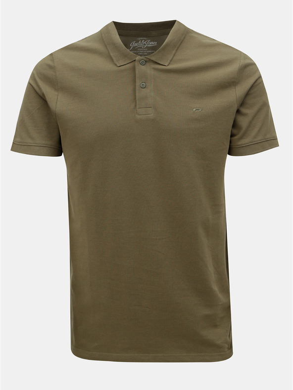 Jack & Jones Khaki polo tričko Jack & Jones