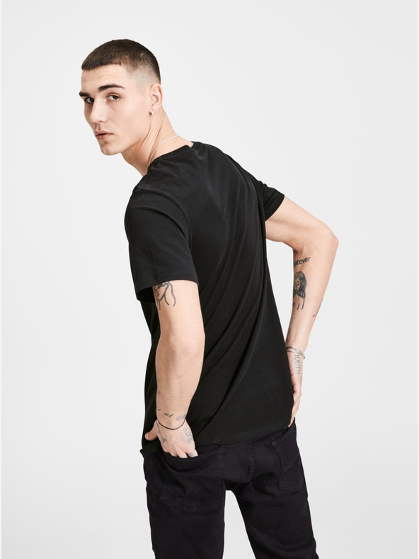 Jack & Jones Černé tričko s potiskem & Jones