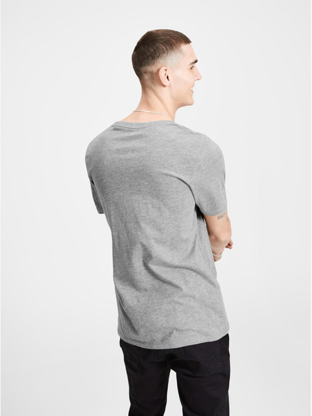 Jack & Jones Šedé žíhané tričko s potiskem Jack & Jones