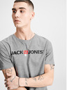 Jack & Jones Šedé žíhané tričko s potiskem Jack & Jones