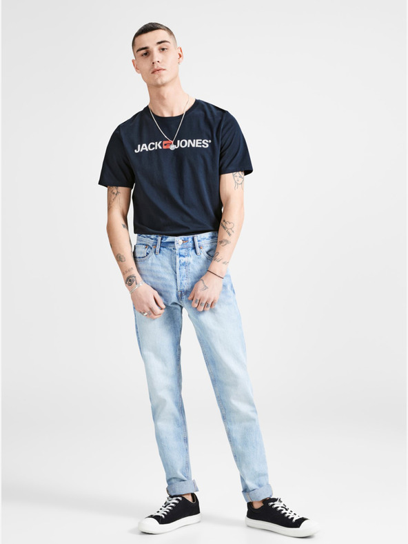 Jack & Jones Modré tričko s potiskem & Jones