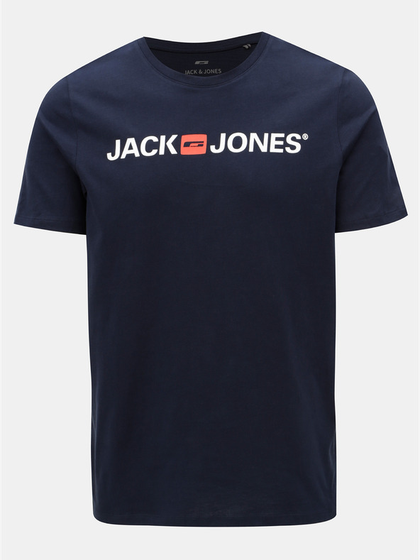 Jack & Jones Modré tričko s potiskem & Jones