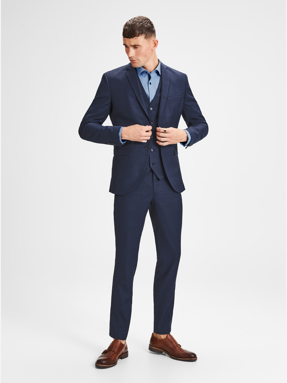 Jack & Jones Tmavě modré oblekové sako s příměsí vlny Jack & Jones Laris