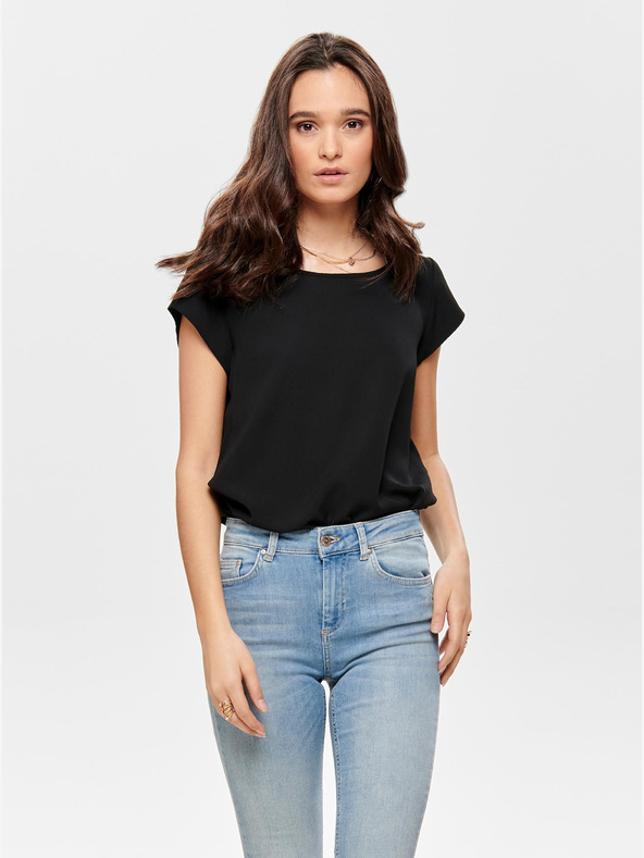 ONLY Černá halenka se zipem v zadní části ONLY Vic