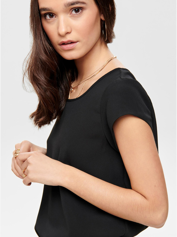 ONLY Černá halenka se zipem v zadní části ONLY Vic