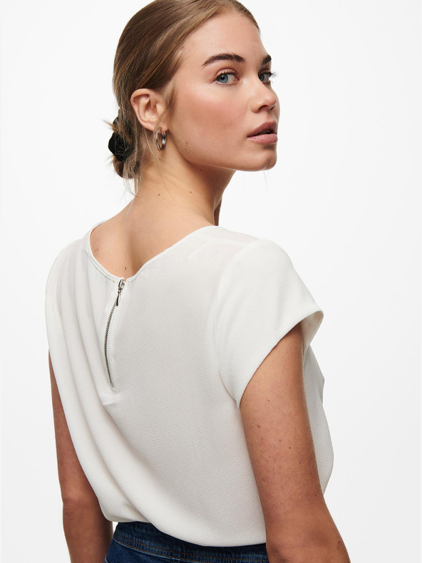 ONLY Krémová halenka se zipem v zadní části ONLY Vic