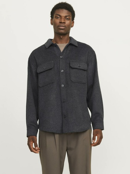 Jack & Jones Tmavě šedá pánská svrchní košile Jack & Jones