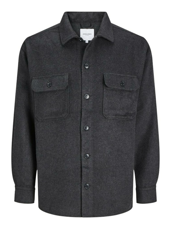 Jack & Jones Tmavě šedá pánská svrchní košile Jack & Jones