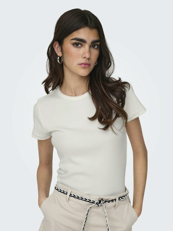 Jacqueline de Yong Bílé dámské tričko JDY Solar