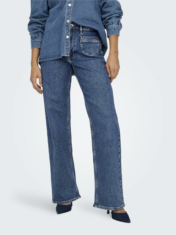 ONLY Modré dámské široké džíny ONLY Juicy