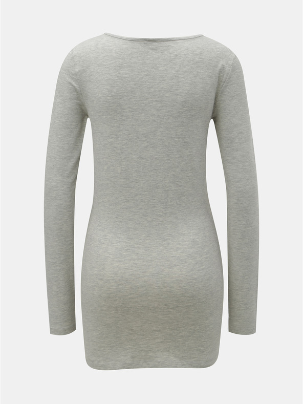 Vero Moda Šedé žíhané basic tričko s dlouhým rukávem VERO MODA Maxi